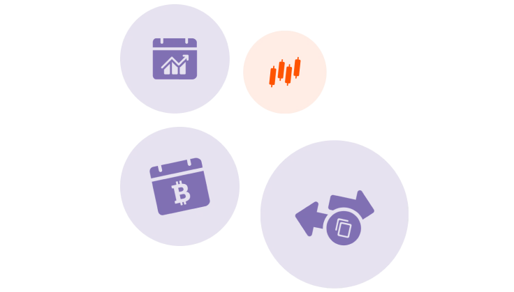 Tradeel feature icons representing trading tools