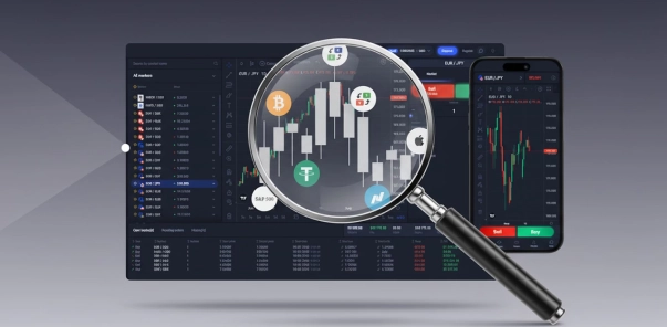 Tradeel trading analytics dashboard with market charts